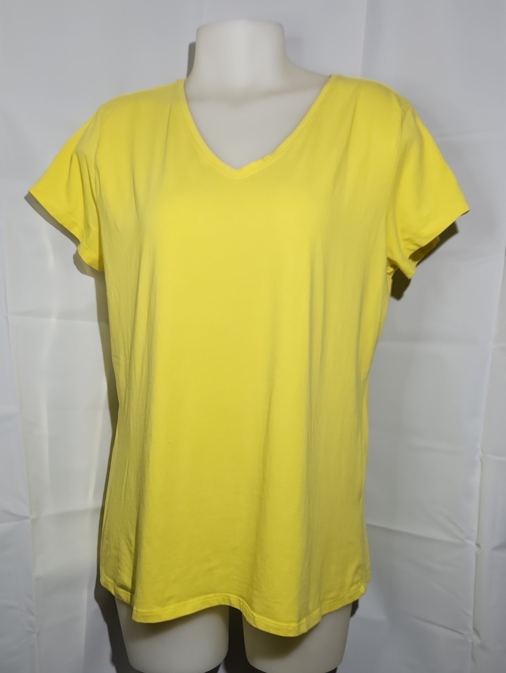 MyStyle Women’s V-Neck Short Sleeve Top - Yellow XL